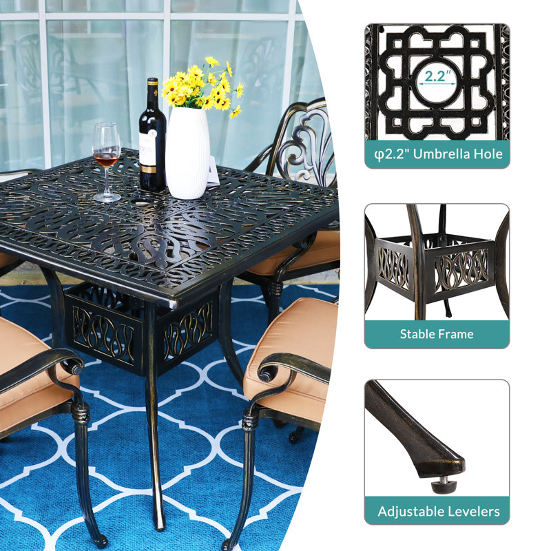 Bloomsbury Market Aithen Aluminum Bistro Table & Reviews Wayfair